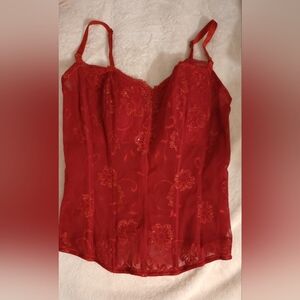 Elegant Red Lace Women's Bustier